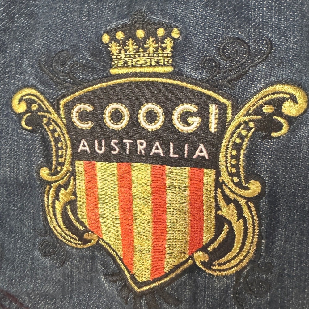 Coogi Embroidered Crest Jeans Blue 40 Relaxed Fit Hip Hop Streetwear Denim - Picture 10 of 15